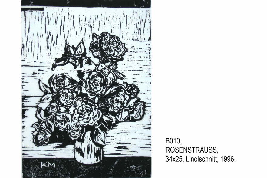3341-56B010 ROSENSTRAUSS, 34x25,Linolschnitt 1996