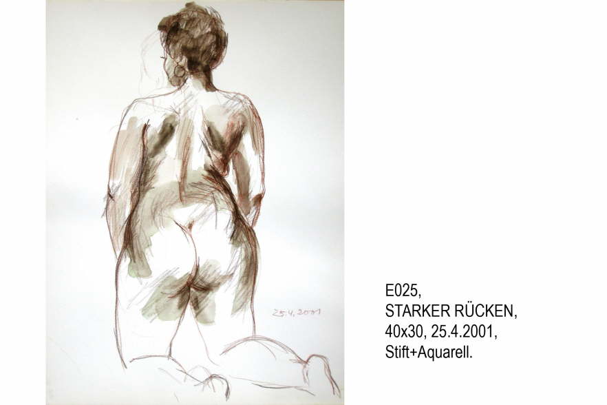 3625-61E025 STARKER RCKEN 40x30 Stift+Aquarell 25